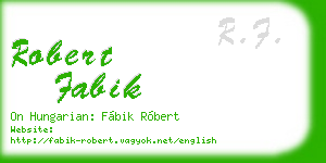 robert fabik business card